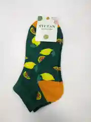 Зеленый женские короткие носки с принтом