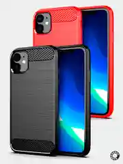Красный чехол iPhone 11 Pro Max, 11 Pro, 11 имитация вставок под карбон