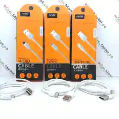 Кабель зарядный Naisu NS-L02 (Lightning, Type-C, Micro), белый.