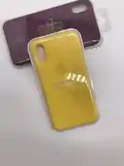 Желтый защитный силиконовый чехол для iphone X iphone 10 с яблоком