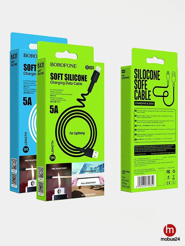 Кабель для зарядки, USB type-c, lighting, micro usb, Borofone BX31 Soft silicone