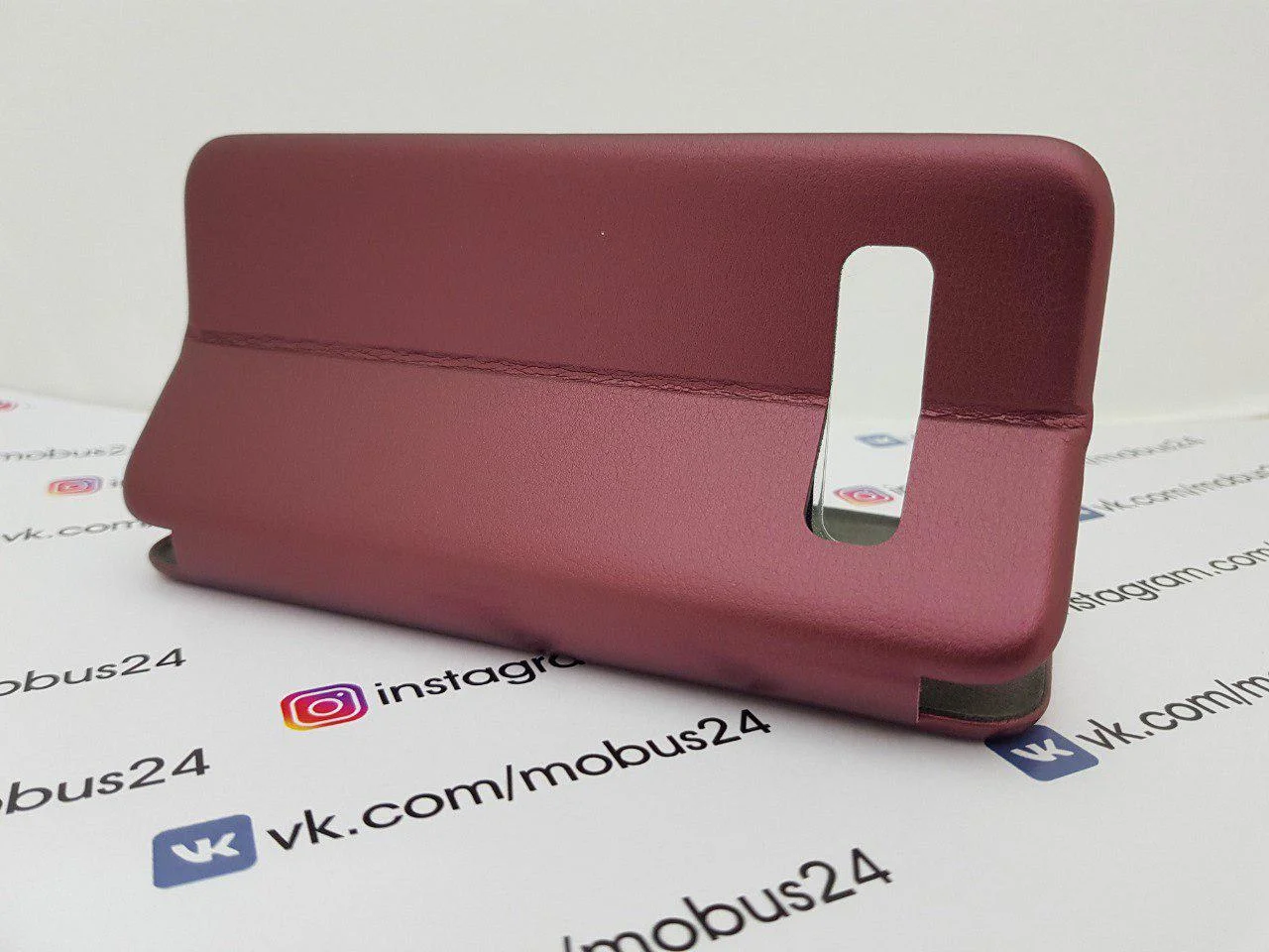 Багровый чехол книжка Samsung S10 Plus