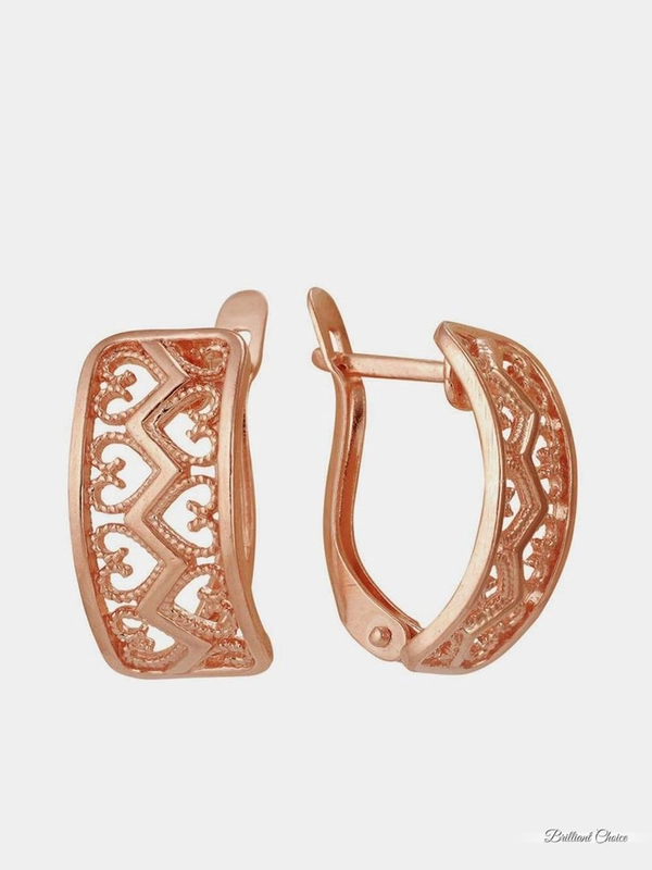 Серьги ажурные, серебрение и золочение