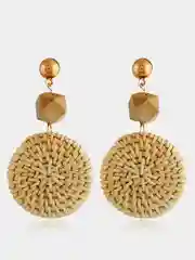 Серьги из ротанга плетенные