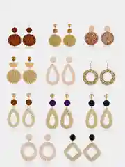 Серьги из ротанга плетенные