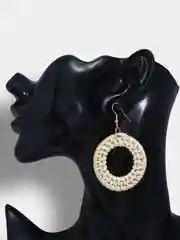 Серьги из ротанга плетенные