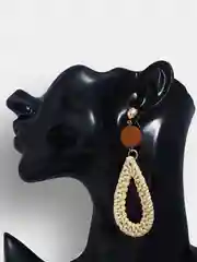 Серьги из ротанга плетенные