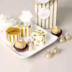 Белый мини шестигранная подарочная коробка, 3 шт