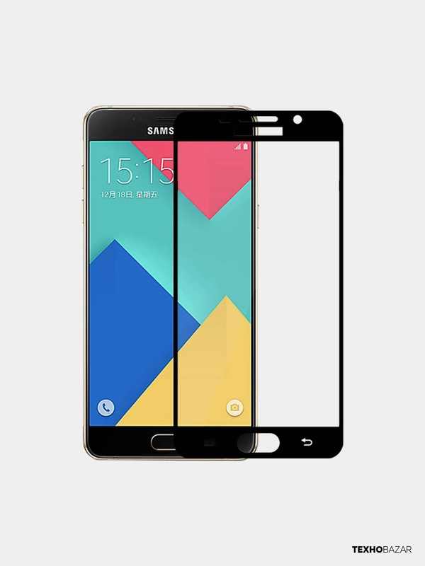 Защитное 5D 9H стекло на Samsung A5 2018 (с черной рамкой)