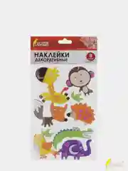 Наклейки из EVA "Зверята", 8 шт., ассорти, Остров Сокровищ, 661460