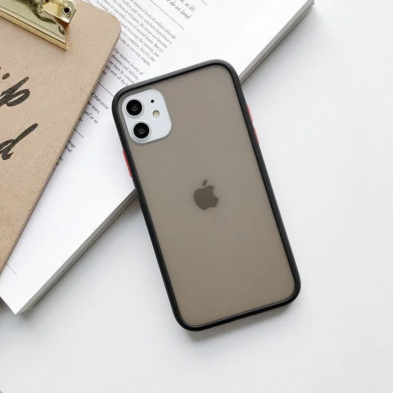 Черный матовый силиконовый чехол для iPhone 7/8/X/XR/XS/1/11 Pro/11 Pro Max, красный, черный, желтый