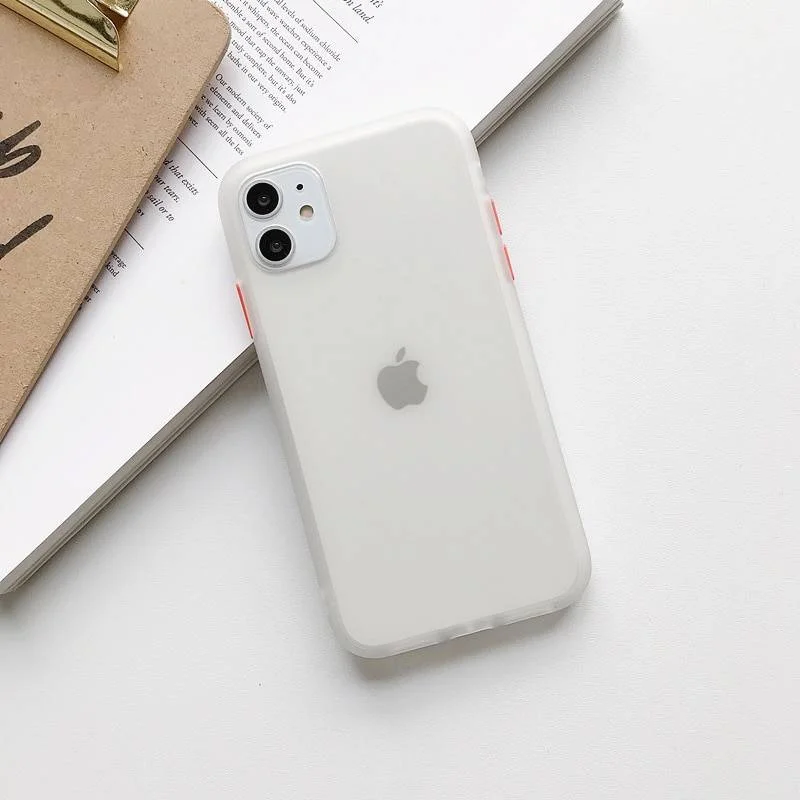 Белый матовый силиконовый чехол для iPhone 7/8/X/XR/XS/1/11 Pro/11 Pro Max, красный, черный, желтый