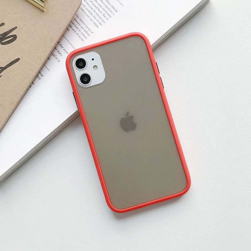 Красный матовый силиконовый чехол для iPhone 7/8/X/XR/XS/1/11 Pro/11 Pro Max, красный, черный, желтый