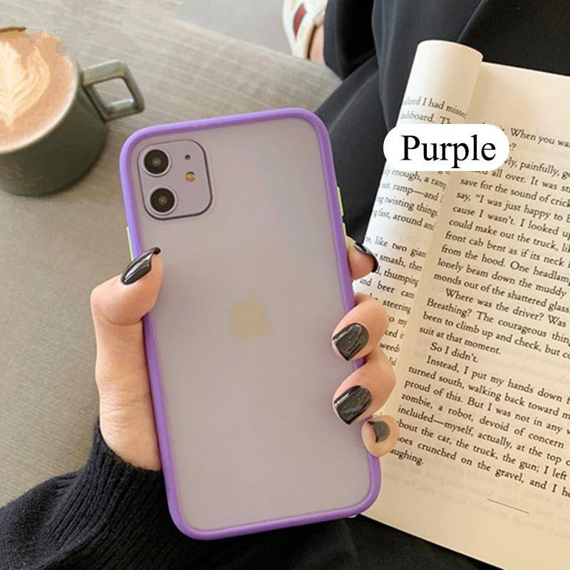 Фиолетовый матовый силиконовый чехол для iPhone 7/8/X/XR/XS/1/11 Pro/11 Pro Max, красный, черный, желтый