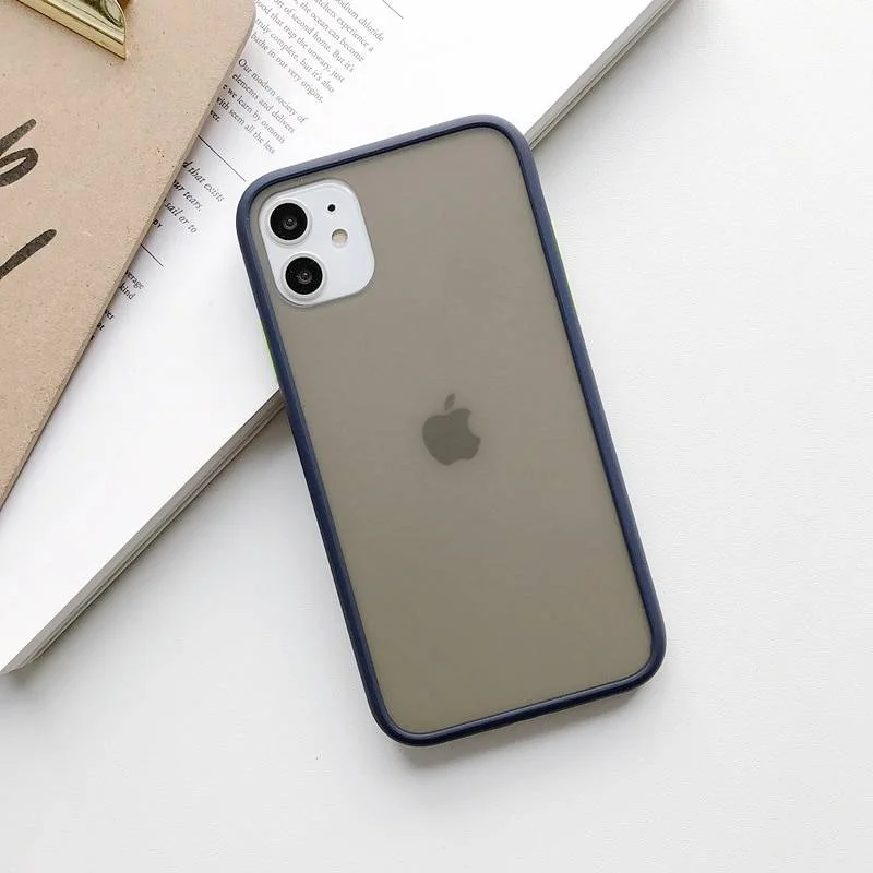 Индиго матовый силиконовый чехол для iPhone 7/8/X/XR/XS/1/11 Pro/11 Pro Max, красный, черный, желтый