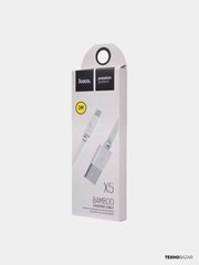 Кабель HOCO X5 Bamboo (2,4А) Micro -USB Белый Черный – 1 метр.