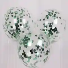 Зеленый воздушные шары с конфетти, 3 штуки