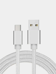 USB кабель для зарядки и передачи данных 2.0 А нейлоновый 1.35 м, micro usb, type c