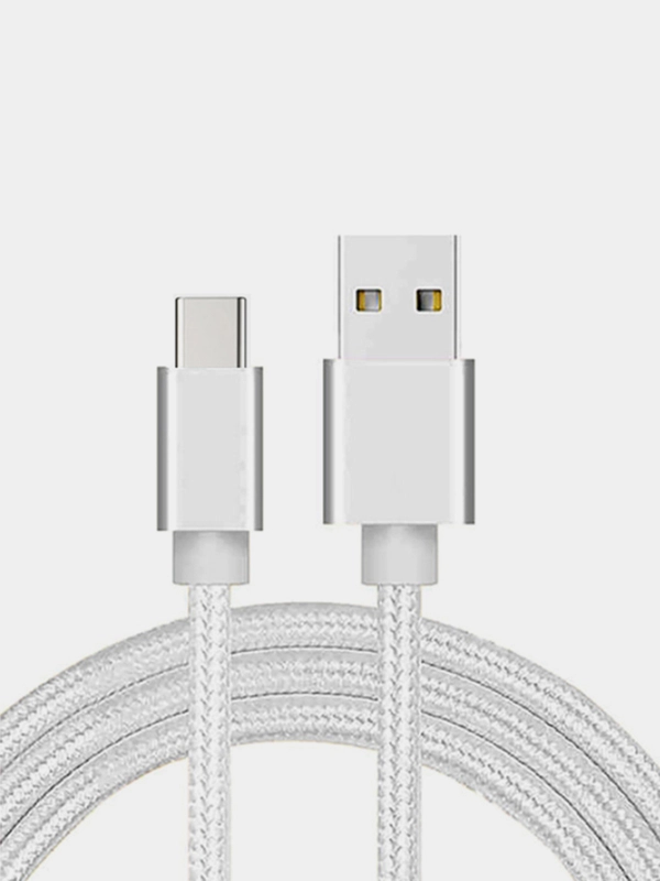 USB кабель для зарядки и передачи данных 2.0 А нейлоновый 1.35 м, micro usb, type c