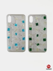 Силиконовый чехол с блестками iPhone X, XS