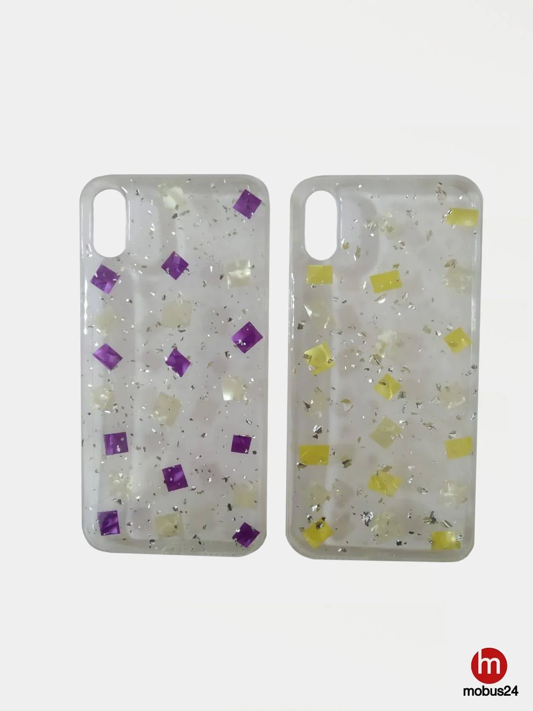 Силиконовый чехол с блестками iPhone X, XS