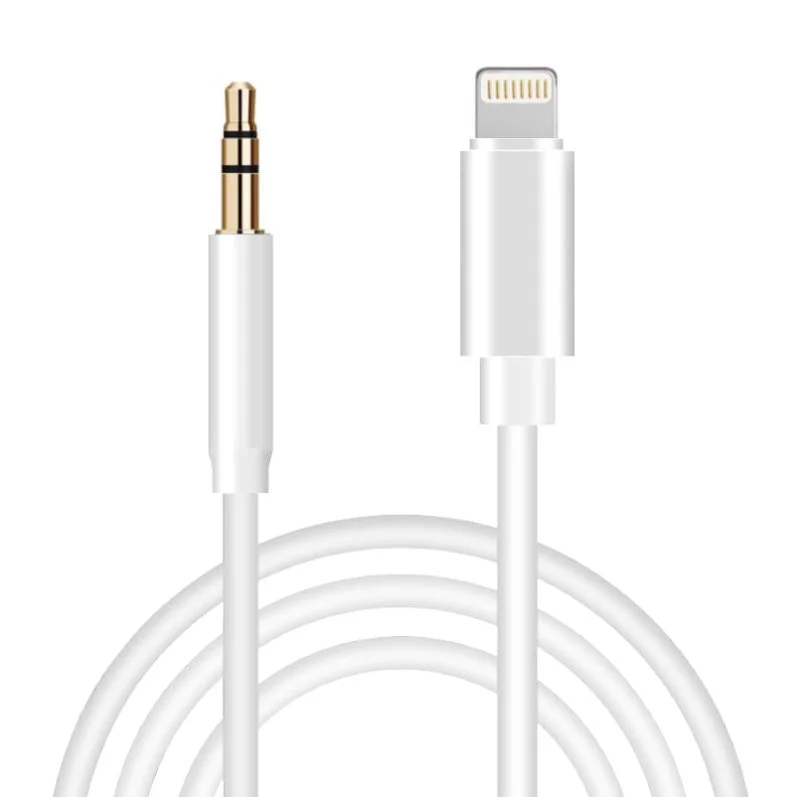 Золотой кабель для iPhone AUX Lightning Audio Cable Slver (1m)