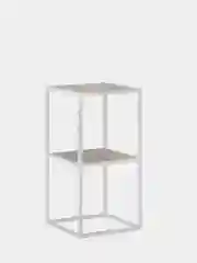 Стеллаж 2, 400*400*782, Белый муар, ЛДСП (Камень Светлый)