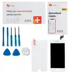Набор для ремонта iPhone 6S ZeepDeep: дисплей белый, защитное стекло, набор инструментов