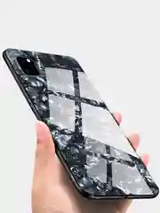 Черный чехол мраморное стекло для iPhone XR X 7 8 Plus XSMax XS 7 6S 6 Plus 11 Pro с рисунком