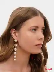 Серьги подвески, длинные с жемчугом Melaniya