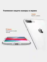 Силиконовый прозрачный чехол для iPhone 11, 11 PRO max, XsMax, XR, X/XS, 7/8, 7plus/8plus, 6plus, 6, 5/SE/5S, 4
