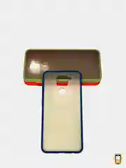 Темно-синий чехол для Xiaomi Redmi Note 9, Редми Нот 9, матовый, силиконовый, с цветными кнопками