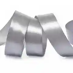 Серый меланж лента атласная, 25 мм