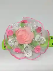 Бант розовый на кружеве 14 см