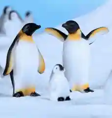 Коричневый миниатюрные фигурки, сувенир, пингвин, 2 шт