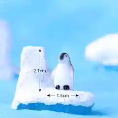 Серебряный миниатюрные фигурки, сувенир, пингвин, 2 шт