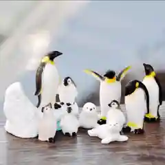 Коричневый миниатюрные фигурки, сувенир, пингвин, 2 шт
