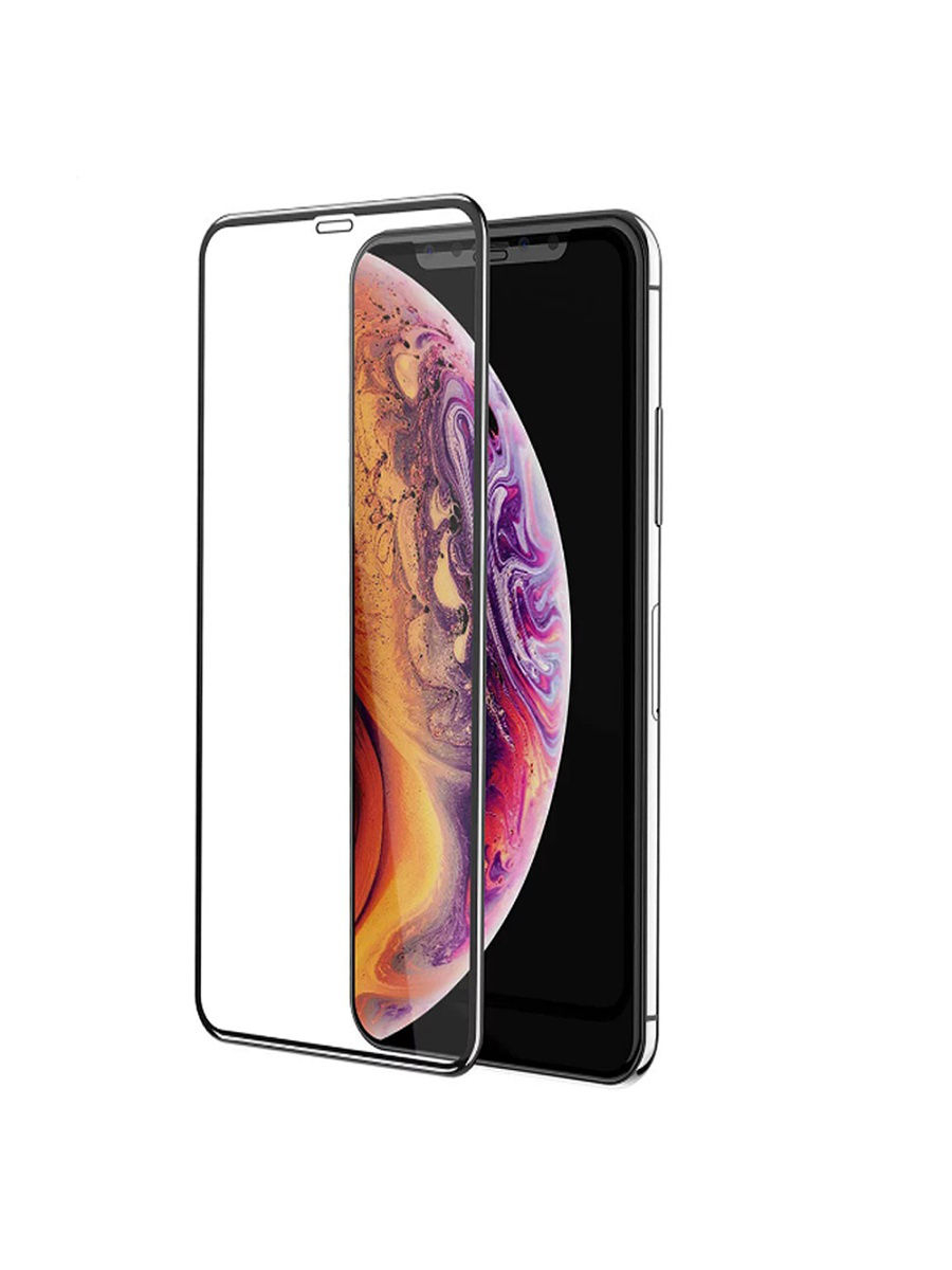 Защитное стекло 3D с силиконовыми краями для Apple Iphone 11/ХR (цвет-черный)  купить по цене 95 ₽ в интернет-магазине KazanExpress