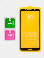 Черный защитное стекло 9D для Huawei Y6 2018, полное покрытие