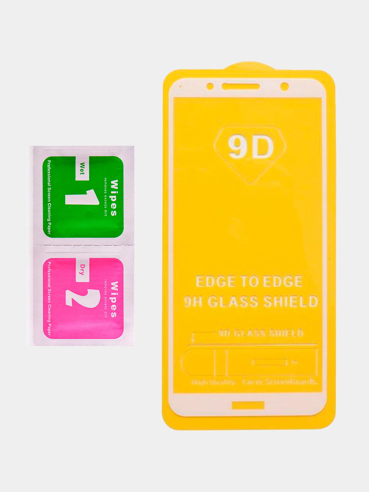 Белый защитное стекло 9D для Huawei Y6 2018, полное покрытие