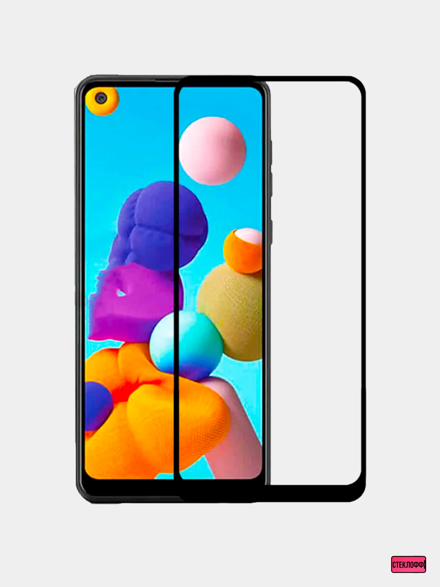 Защитное стекло 9D для Samsung Galaxy A21, полное покрытие