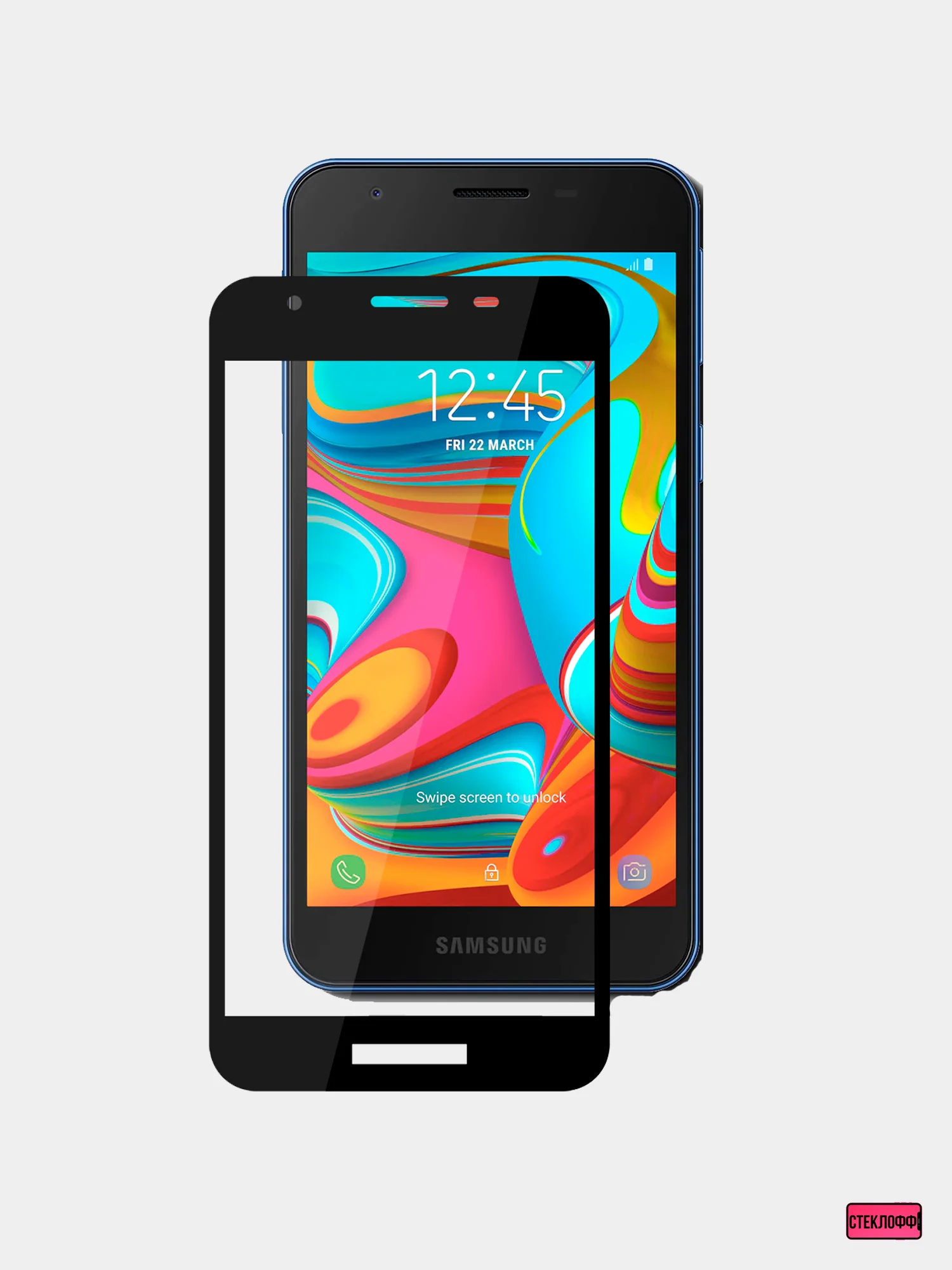 Защитное стекло 9D для Samsung Galaxy A2 Core, полное покрытие