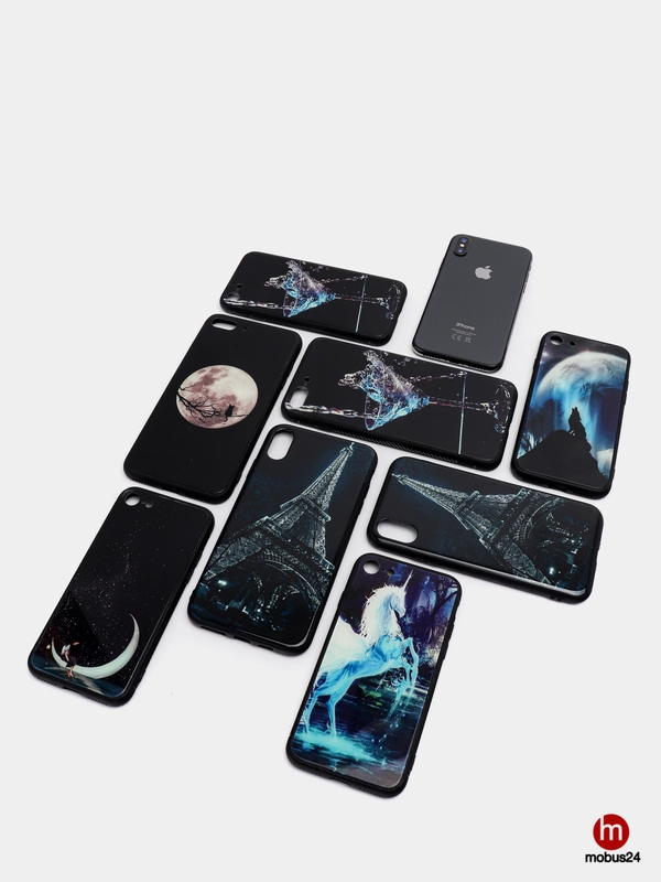 Силиконовый чехол со светящийся задней панелью для iPhone X XS