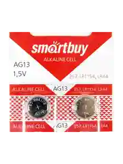 Батарейки G13 / LR44 / AG13 / LR1154, 2 шт, Smartbuy