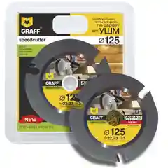 Диск по дереву для УШМ (болгарки) 22,23 мм, 3 зуба, 115 мм, 125 мм GRAFF SPEEDCUTTER