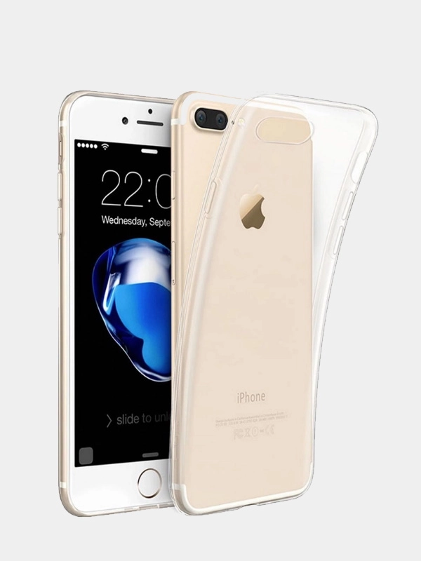 Чехол для Apple Iphone 7+, 8+ силиконовый прозрачный