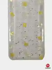 Желтый силиконовый чехол с блестками iPhone X, XS