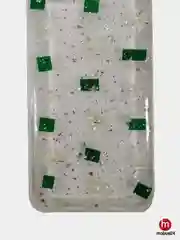 Зеленый силиконовый чехол с блестками iPhone X, XS