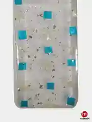 Голубой силиконовый чехол с блестками iPhone X, XS