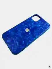 Синий чехол для IPhone  Glass case  3D Vision